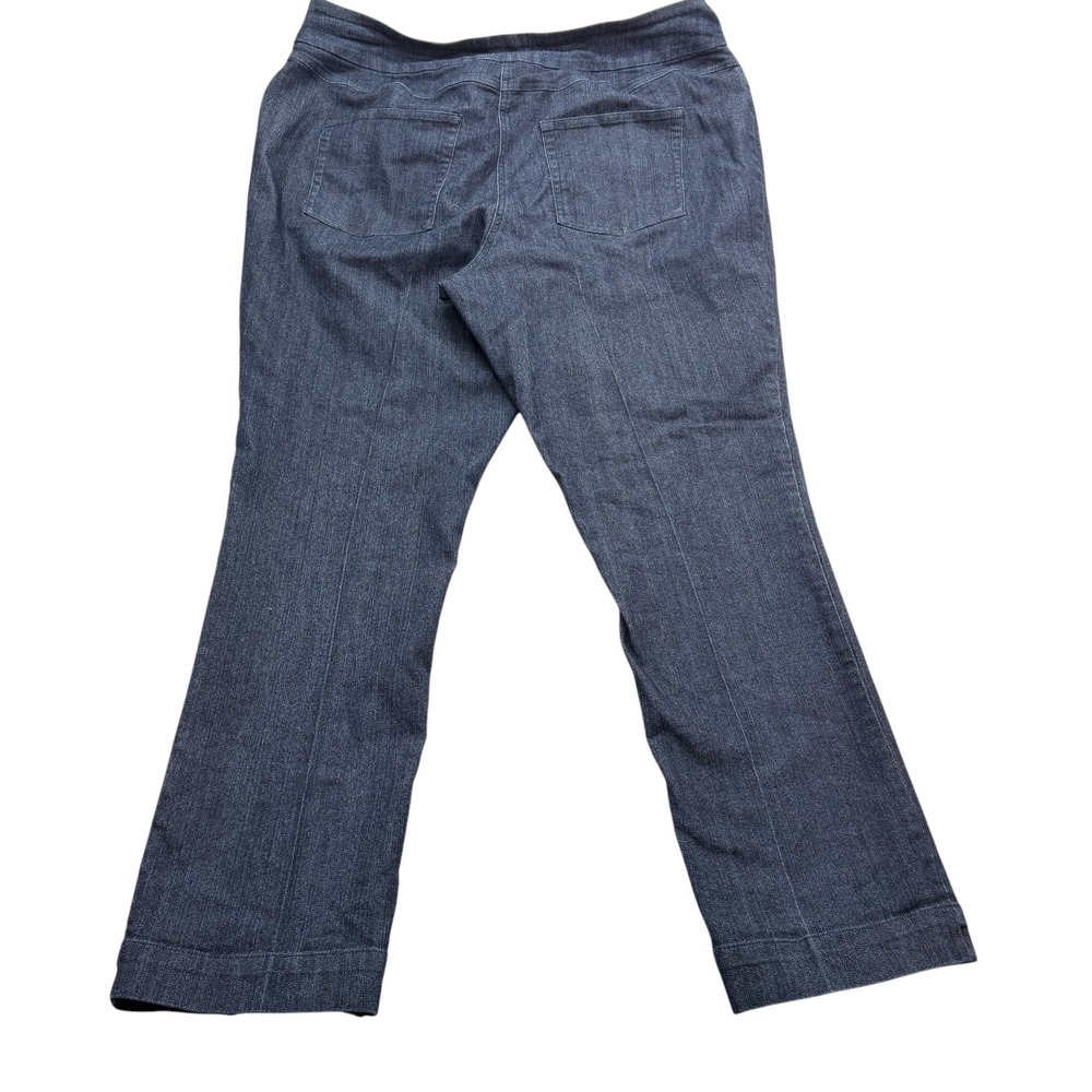 Coldwater Creek Womens Jeans 18W Denim Trouser Blue Stretch Pull On Wide Leg Leg - Picture 3 of 13